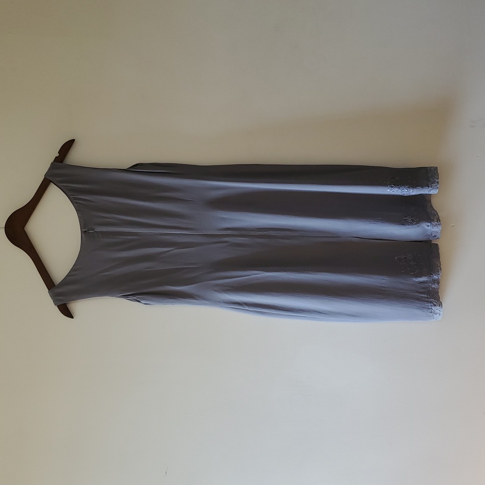 Lace-Trimmed Sleeveless Silk Dress - Vintage Laura Ashley - Picture 2 of 14